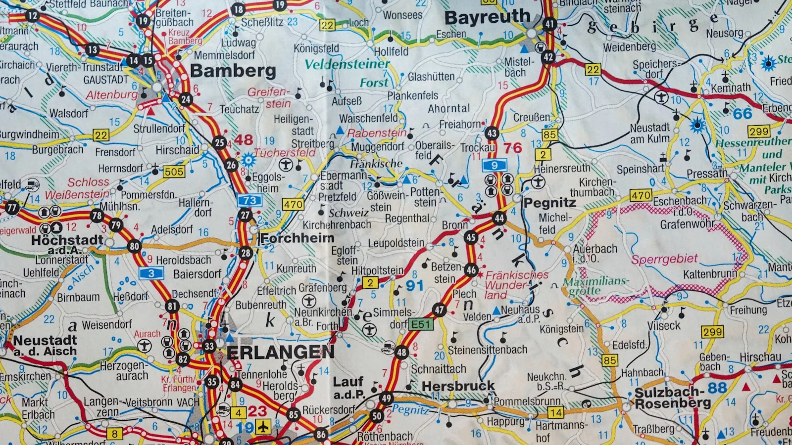 Interactive navigation map showing pins alongside polygon route lines and zones
